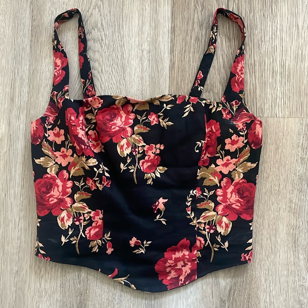 Reformation crop corset top